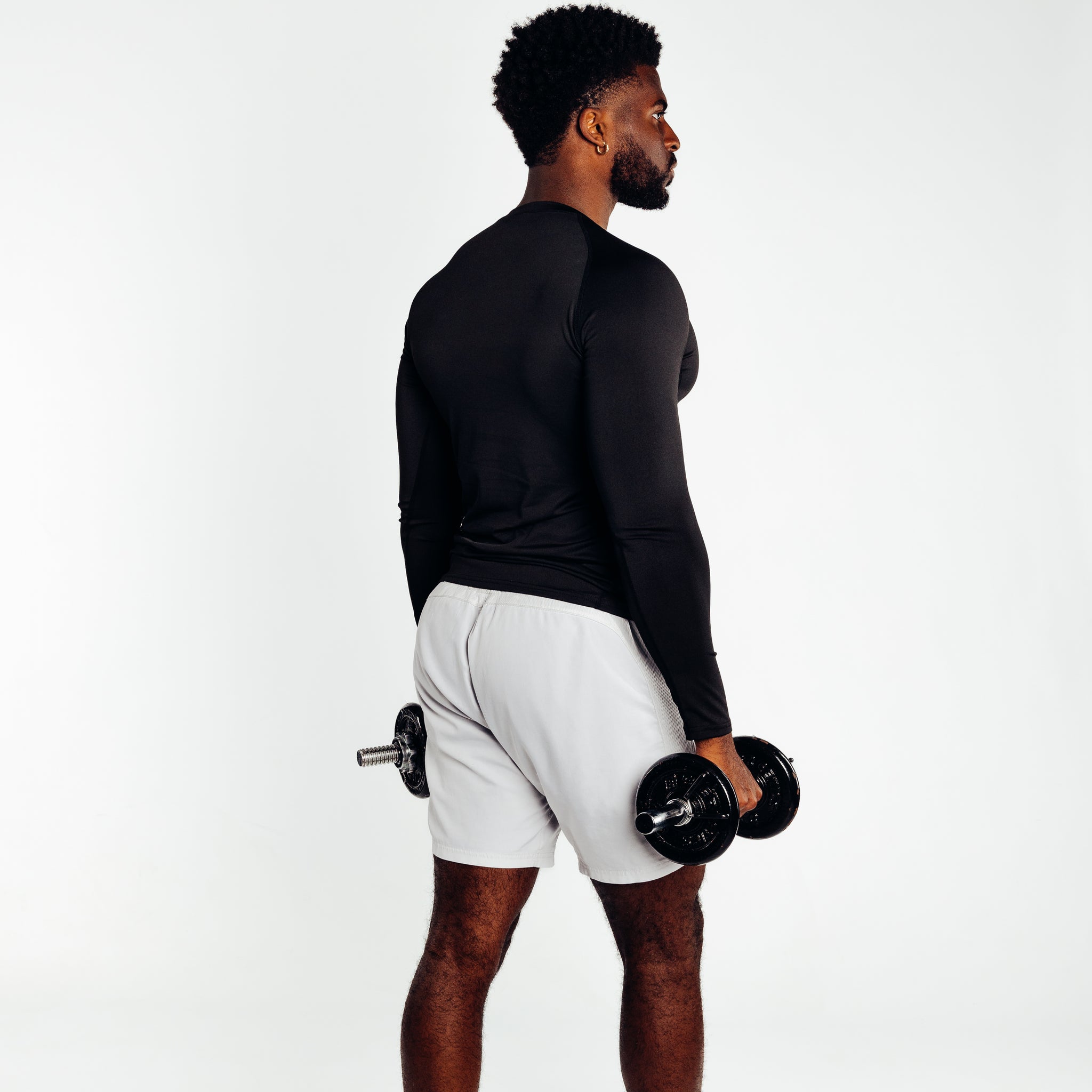Fitness T-Shirt - Long Sleeve Sports Top - MQF Black